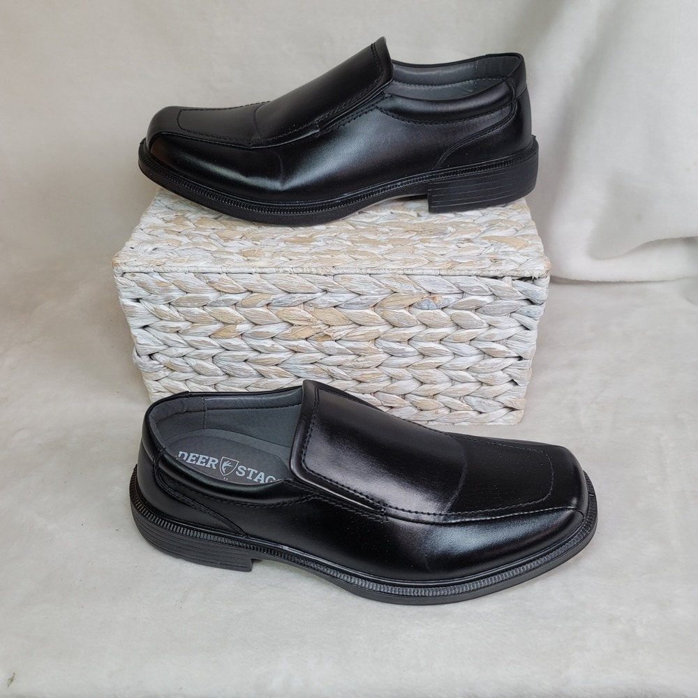 Deer Stags Black Slip On Dress Shoes Loafers Career Formal Mens Size 11 M Comfy